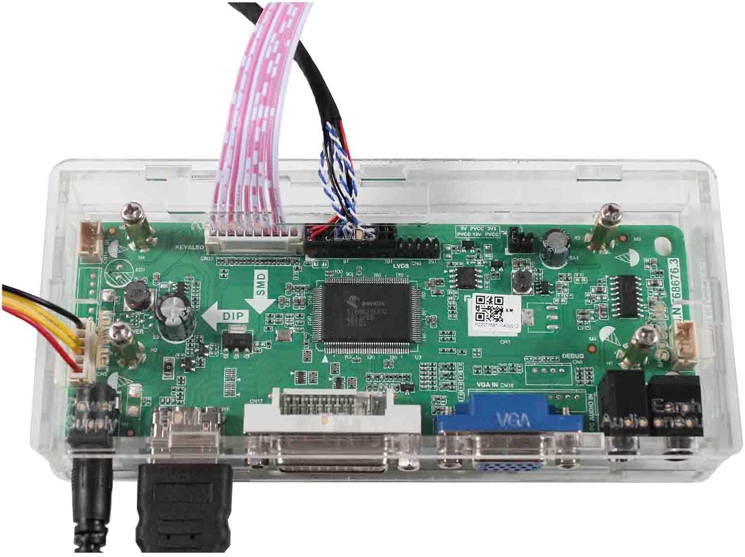VSDISPLAY Pantalla LCD de 14.9 pulgadas 1280×390 LTA149B780F con HD-MI DVI VGA tablero controlador de audio M.NT68676 con estuche acrílico, y