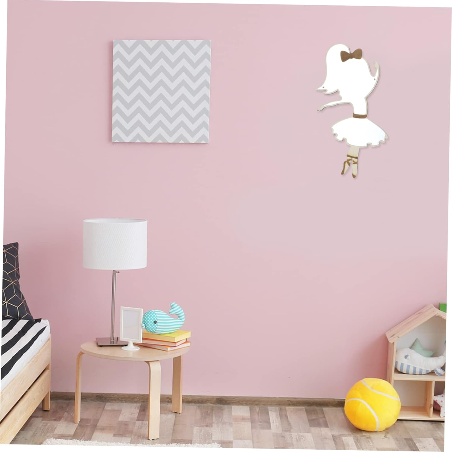 TOYANDONA Espejo vintage pegatinas de madera apliques decoración para niños decoración del hogar espejo de pared de acento espejo de seguridad