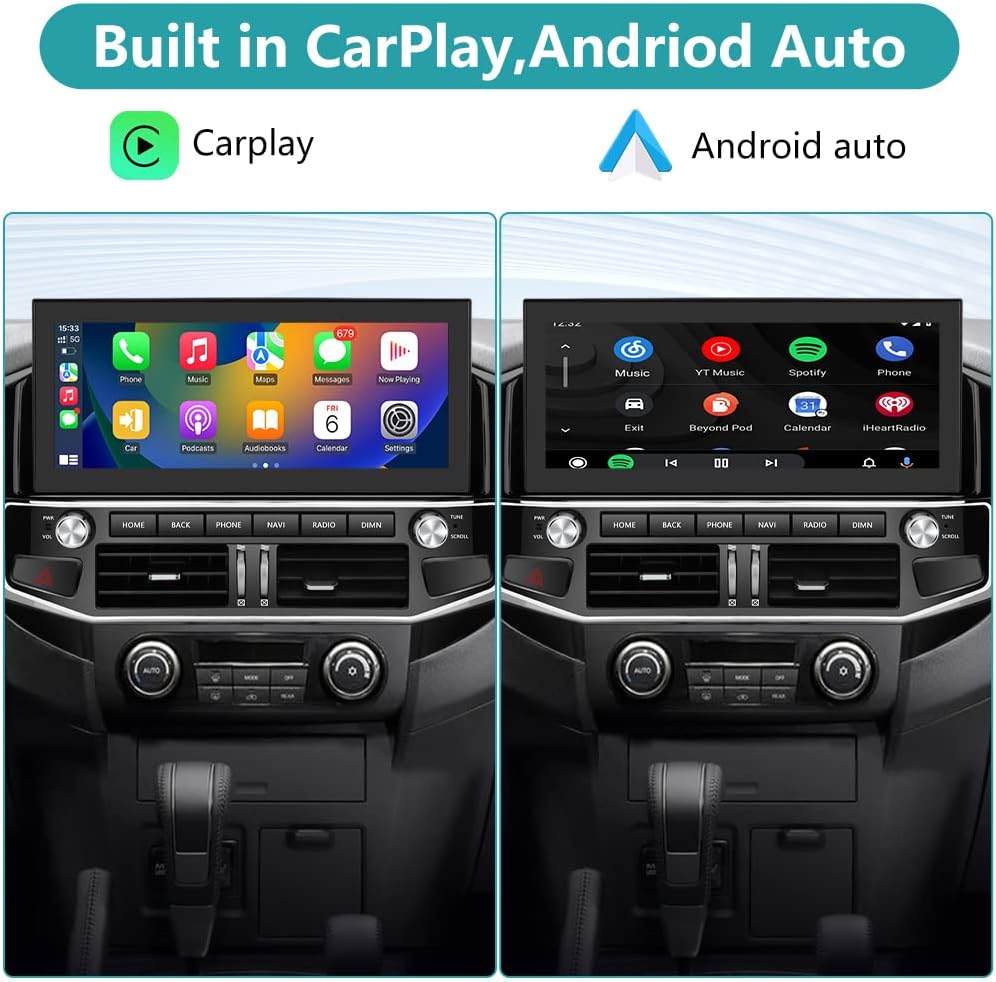 Android 11 4 GB+64 GB Radio de coche compatible con Mitsubishi Pajero 2007-2020, pantalla táctil de 12.3 pulgadas con Carplay inalámbrico Android