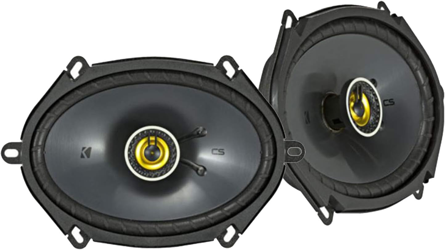 Kicker 40CS684 – Juego de 4 altavoces estéreo coaxiales de 2 vías para automóvil de 6 x 8 pulgadas, 450 W, 4 Metra 72-5600 conectores de altavoz