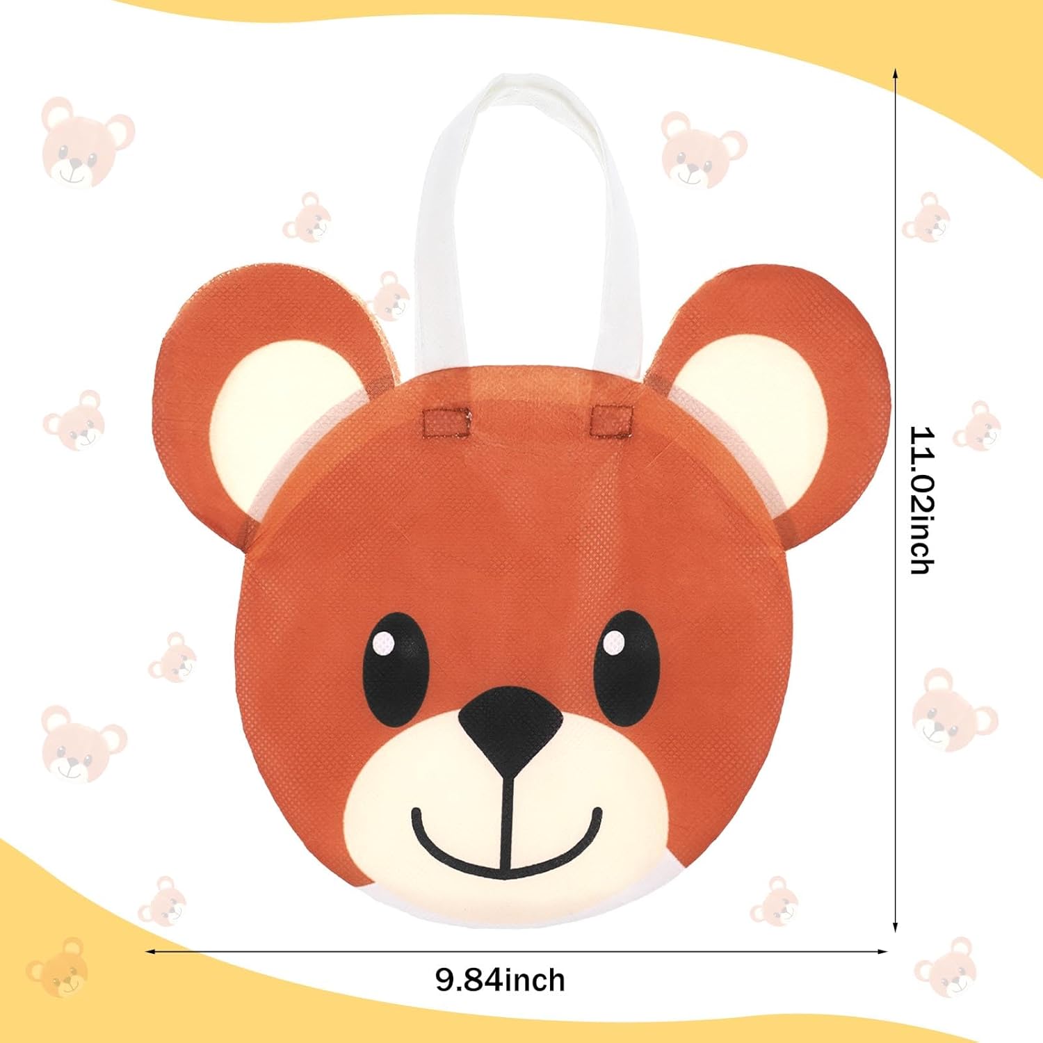 24 bolsas de regalo de fiesta de baby shower de oso no tejidas para baby shower, bolsas de regalo de cumpleaños con asas, bolsas de papel marrón