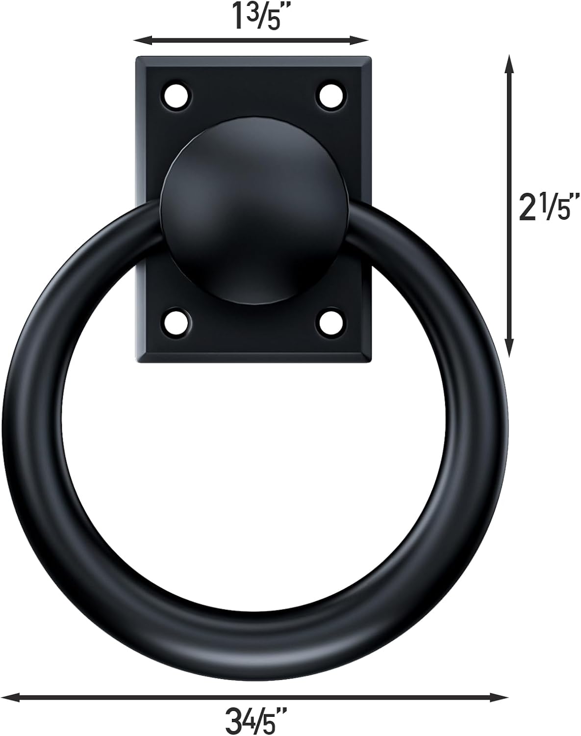 trust4care Manija de puerta de granero giratoria de 3-34 pulgadas, color negro mate, manijas de puerta de garaje plegables de herradura, enganche de