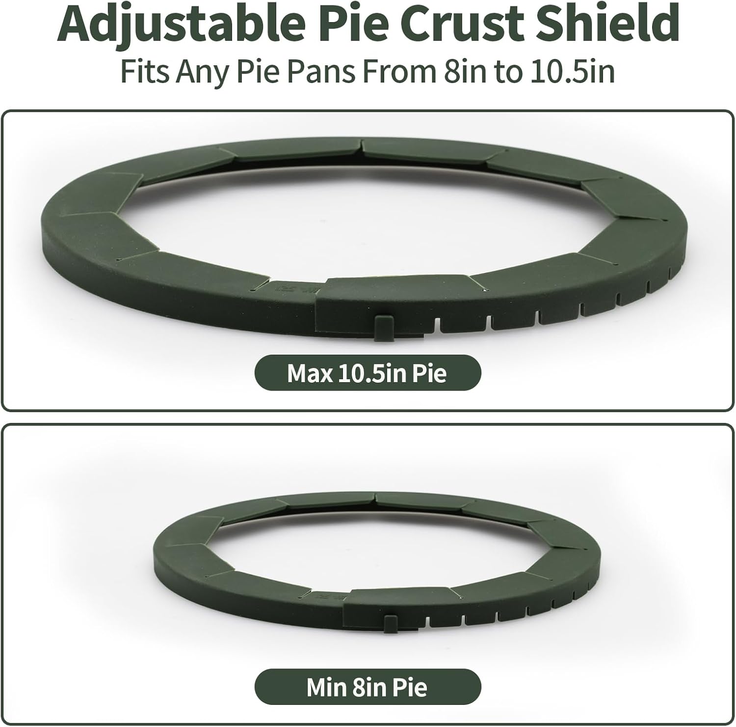 HOHUIGO Pie Crust Shield – Protector de corteza de silicona para bordes de pastel, anillo ajustable para tartas de corteza para hornear pastel pizza