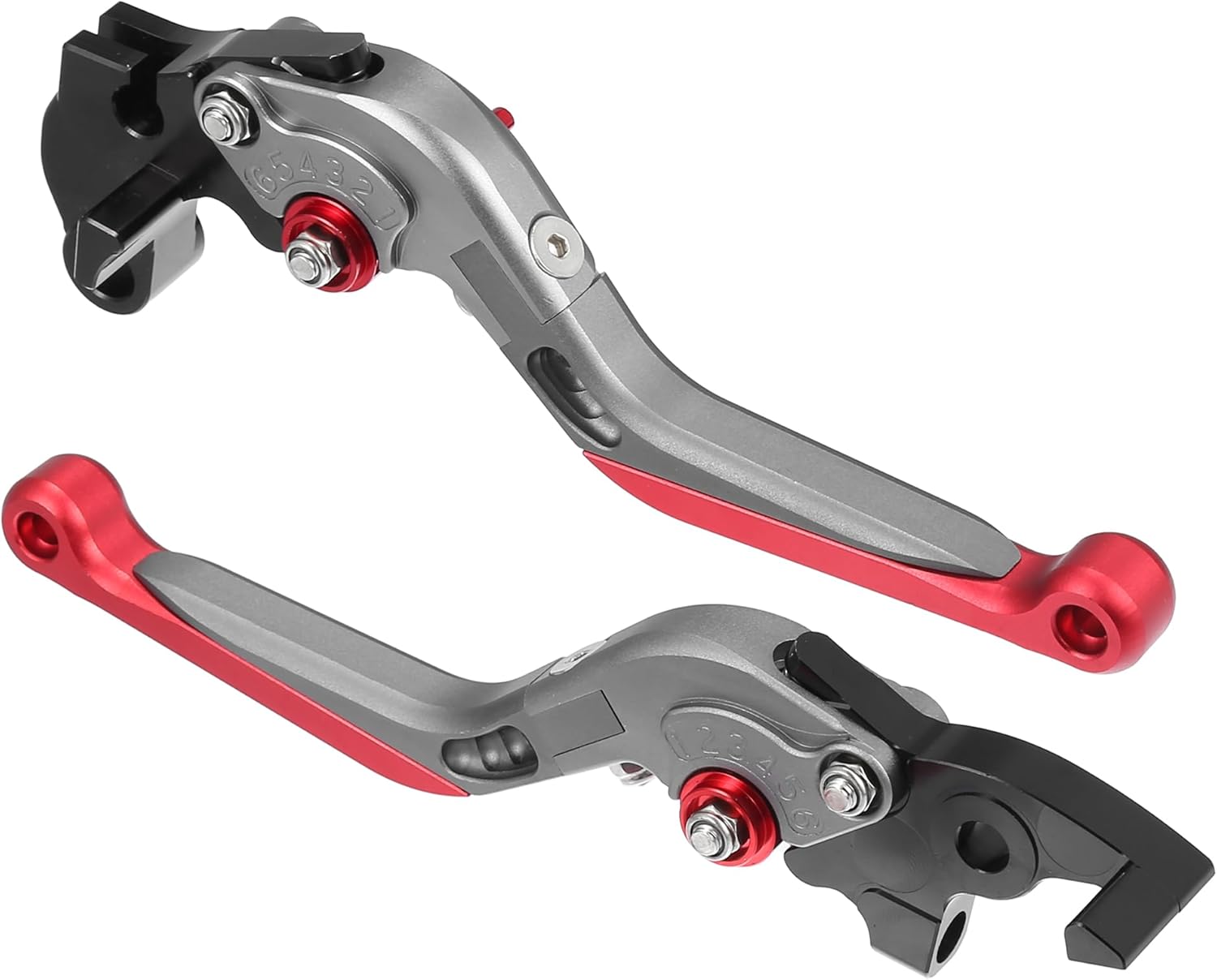uxcell 1 par de palancas de embrague de freno de motocicleta ajustables plegables para Suzuki Gixxer Sf250 2020-2021 tono titanio rojo