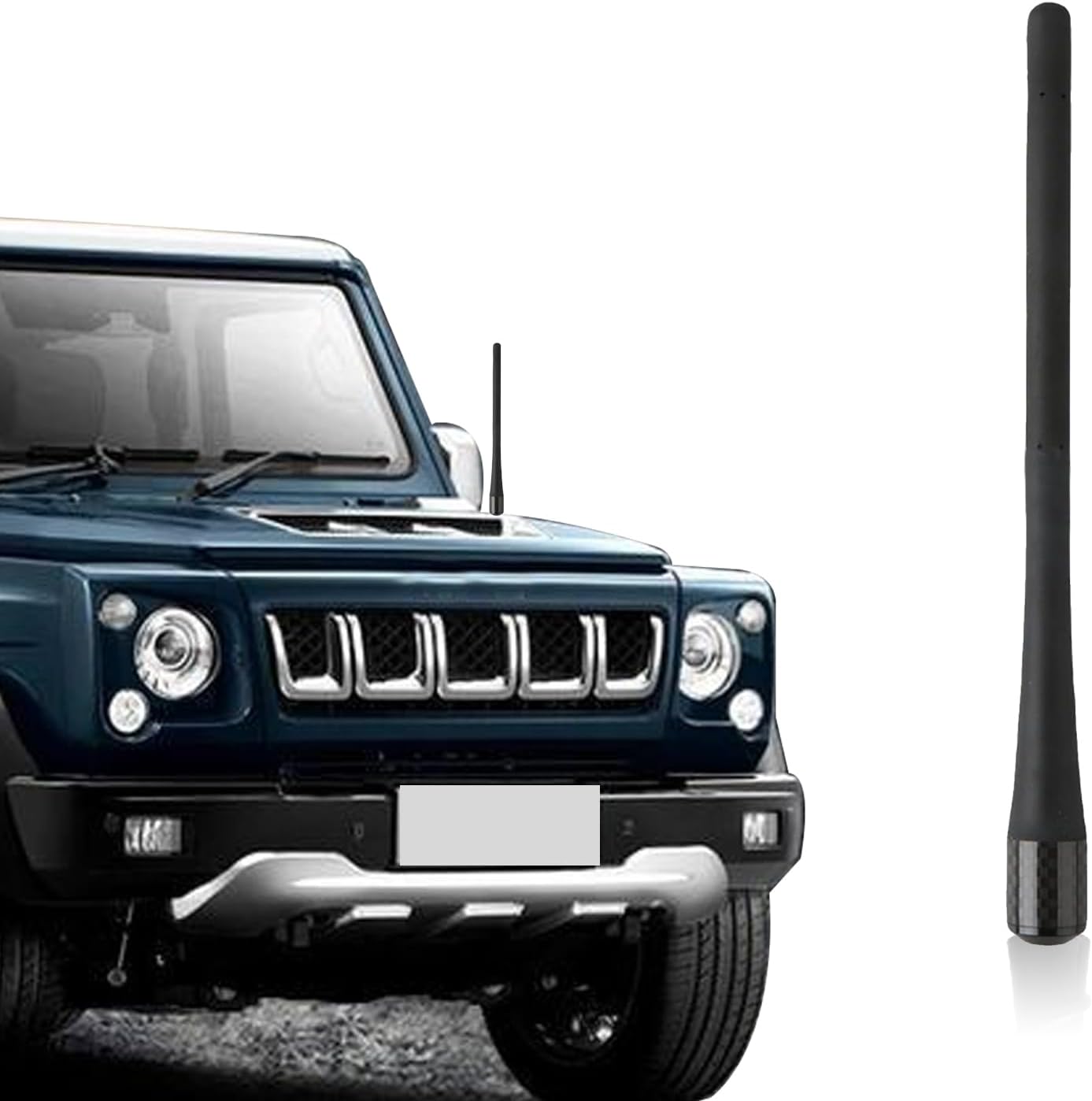 1 antena de fibra de carbono para automóvil, antena de radio de 7.7 pulgadas, accesorios de varilla de antena de repuesto con herramienta de