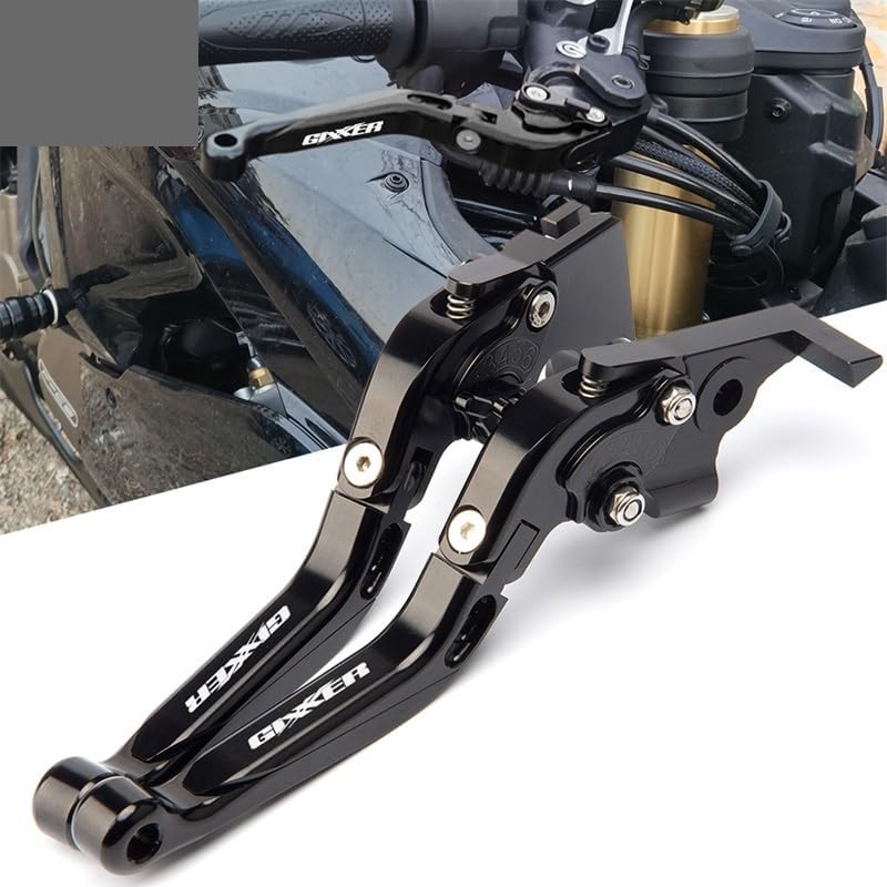M – Palancas de embrague de freno plegables ajustables y extensibles para motocicleta Suzuki GIXXER 250 SF 250SF 150 125 2020-2023 Y (color  gris