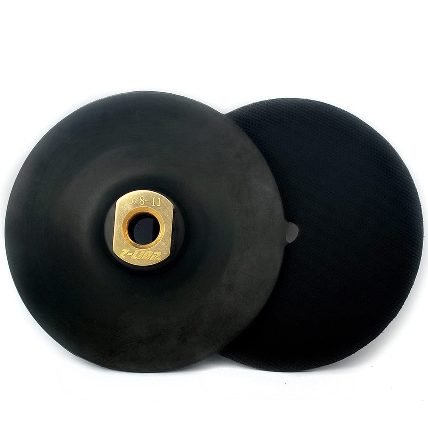HOMESOM Almohadilla de respaldo de goma de 5 “, almohadillas de respaldo negras, soporte de gancho y bucle 58-11 rosca para amoladora angular, 1