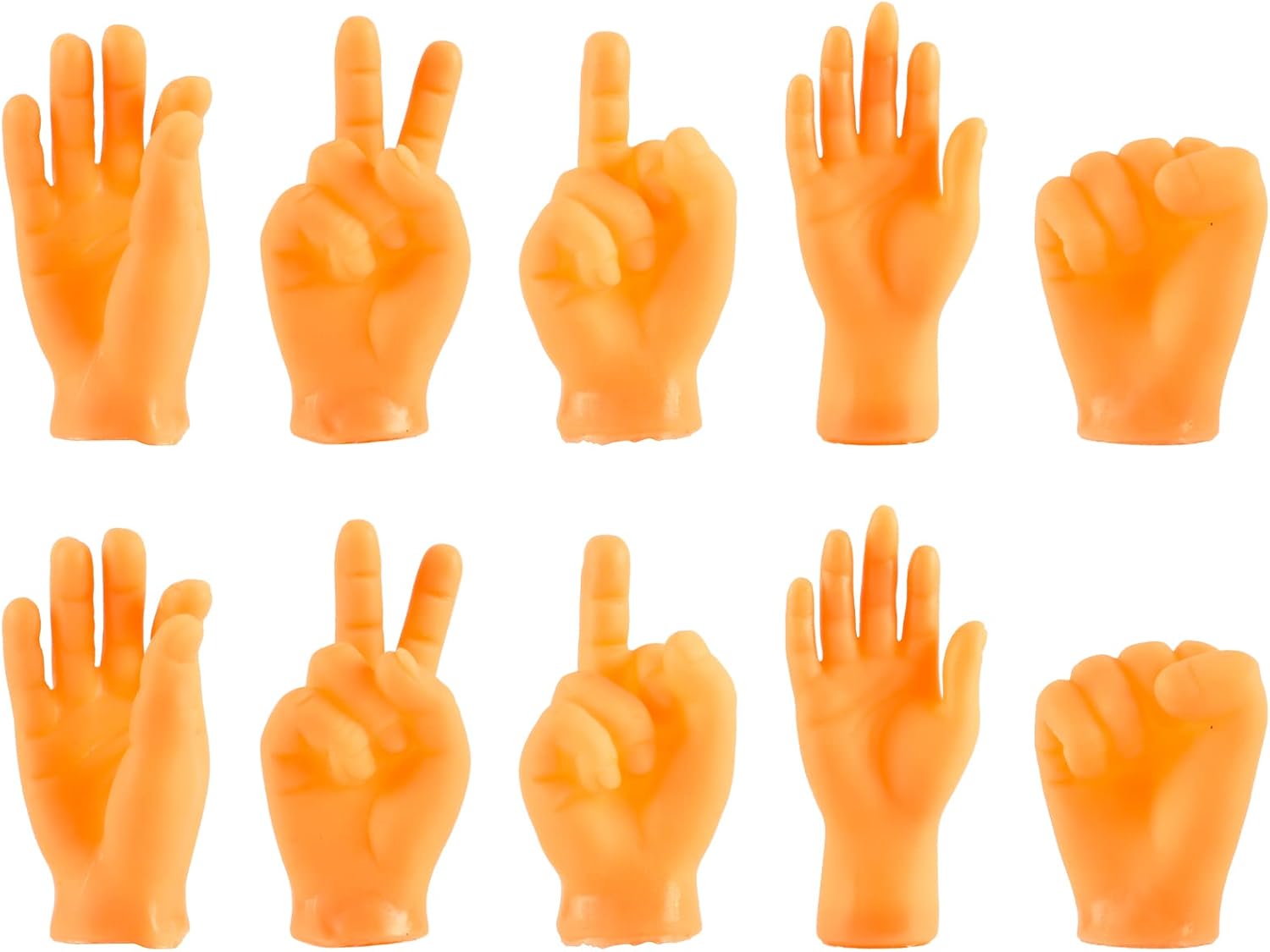 10 piezas de diminutas manos pequeñas marionetas de dedo, mini manos pequeñas de dedo medio, mini mano de goma realistas, juguetes divertidos para