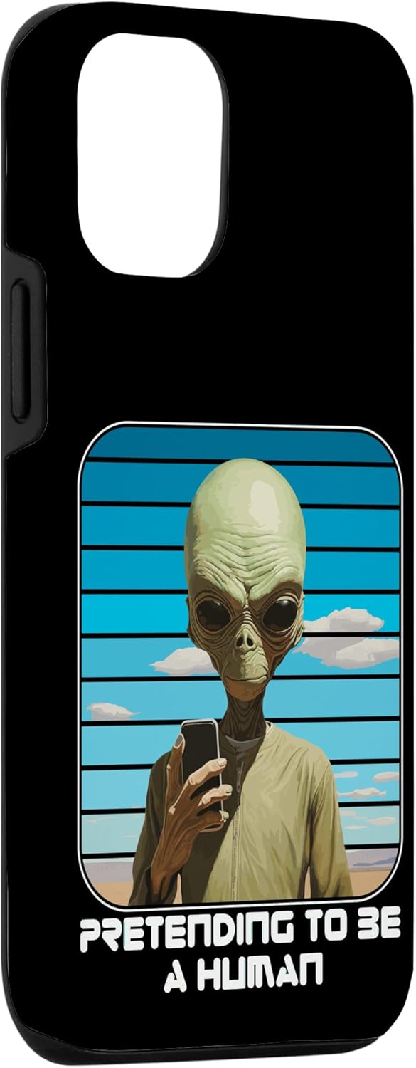 iPhone 14 Pro Alien Pretending To Be A Human Halloween Women, Men, Kids Case