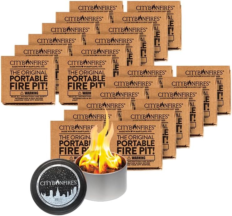 City Bonfires – Hoguera portátil, mini hoguera, hoguera de mesa, sin madera, sin brasas, 3-5 horas de tiempo de combustión, apto para alimentos para