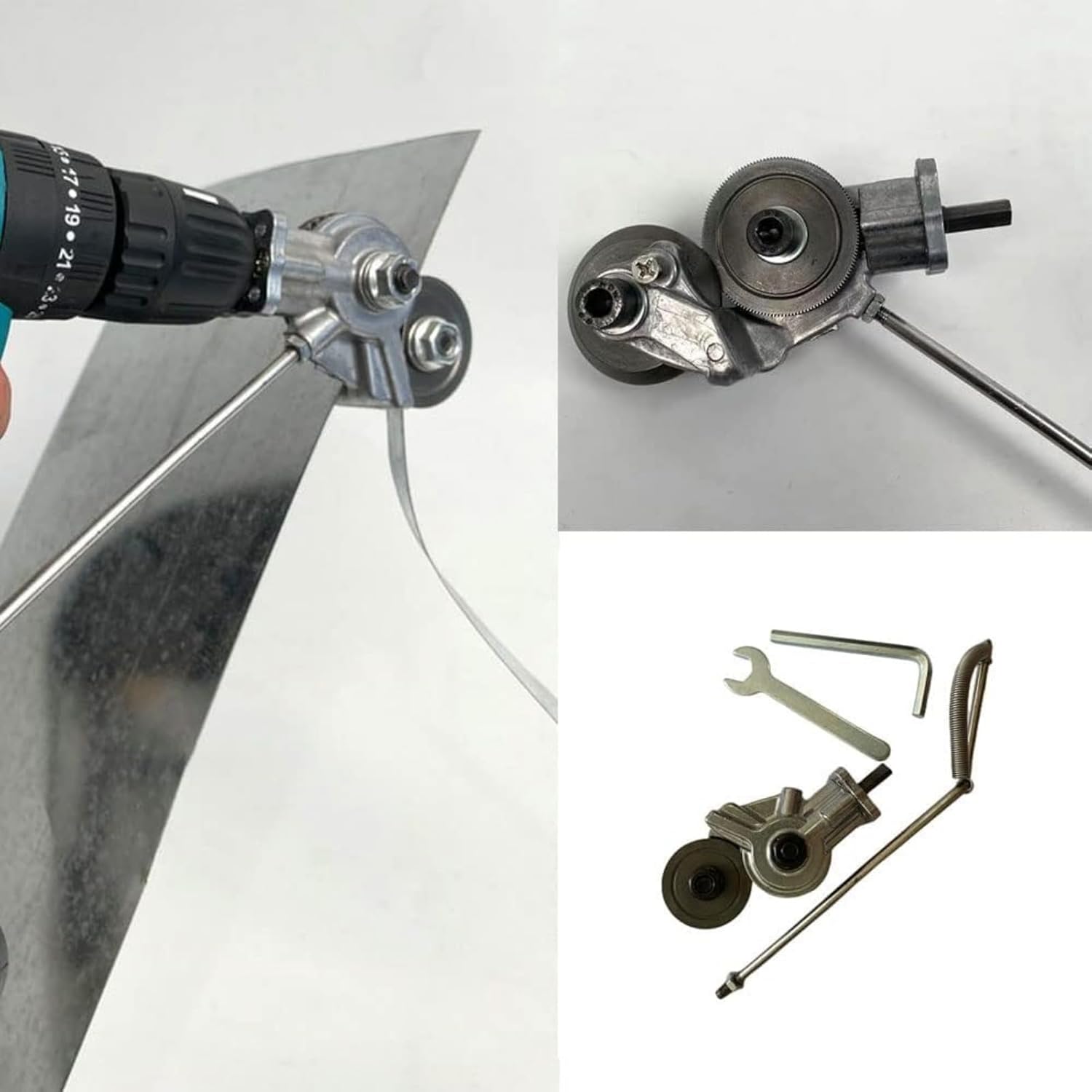 Versátil tijeras de taladro eléctrico – Accesorio de taladro de metal seguro y duradero – Incluye adaptador para fácil uso – Ideal para cortar