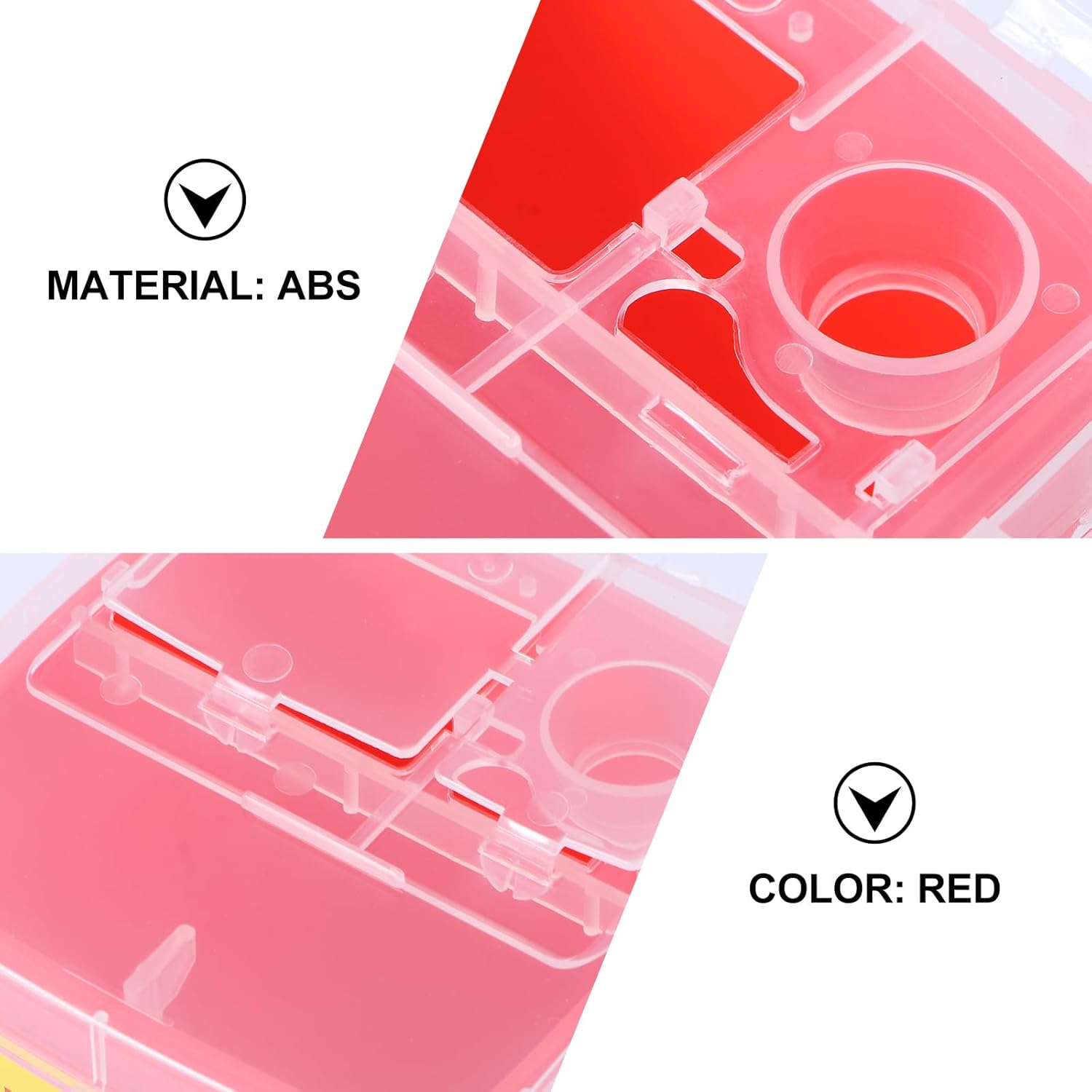 4 unids de plástico para residuos Flip Storage Reciclaje Banco de corte rojo hoja de afeitadora salón aguja cubo de viaje dispensador cuchillas