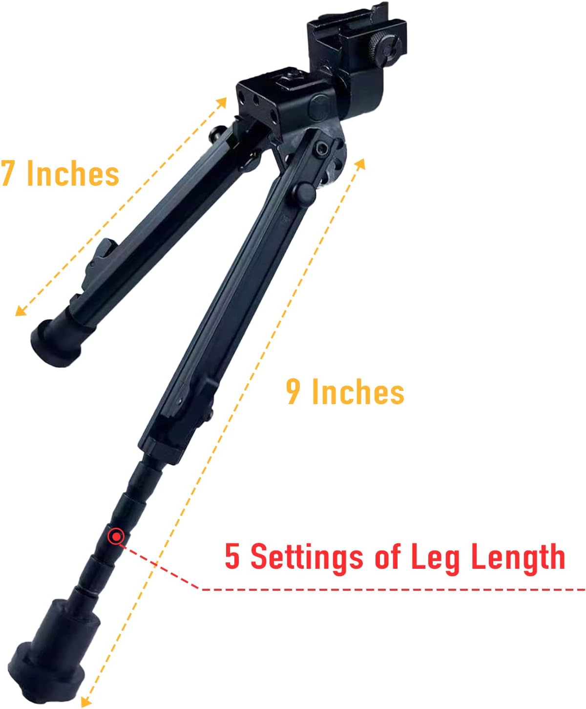 WoStride – Bipod para rifle táctico ajustable de 7 a 9 pulgadas, compatible con Picatinny & Weaver adaptador de liberación rápida para disparos,