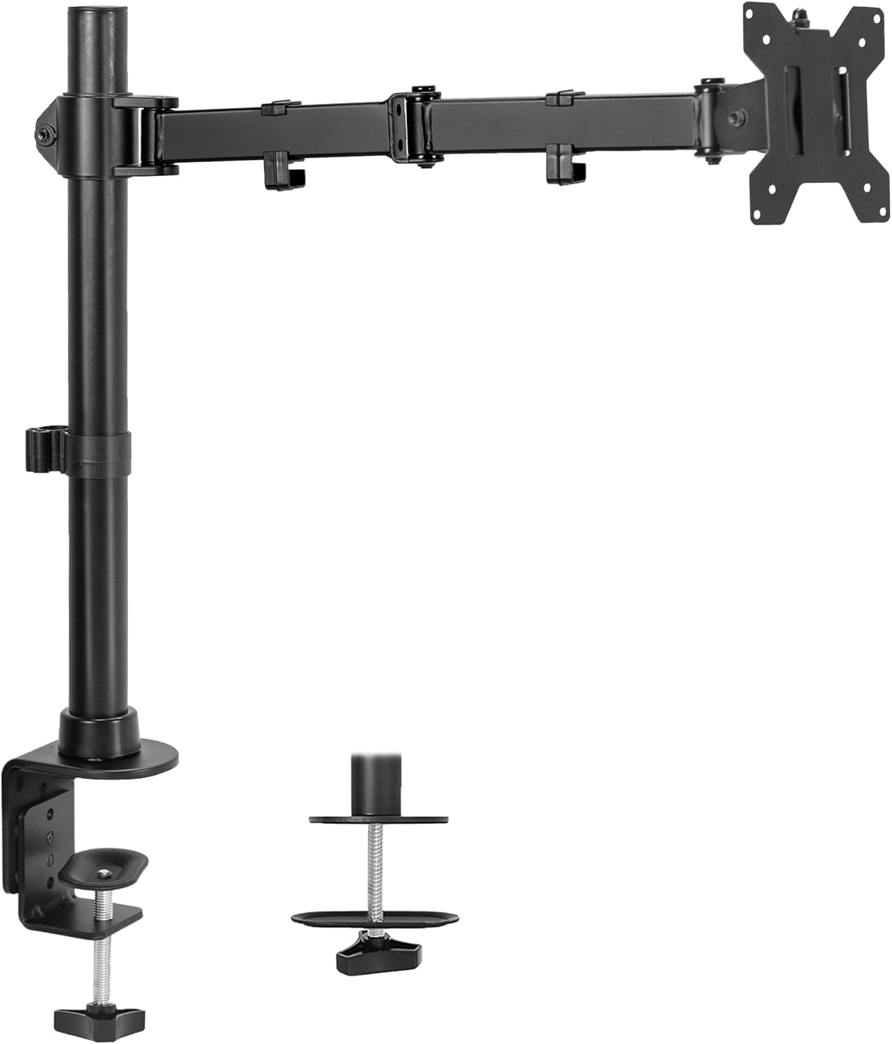 VIVO Soporte de escritorio con brazo para monitor grande, soporta pantallas de hasta 45 pulgadas, soporte totalmente ajustable con abrazadera en C y