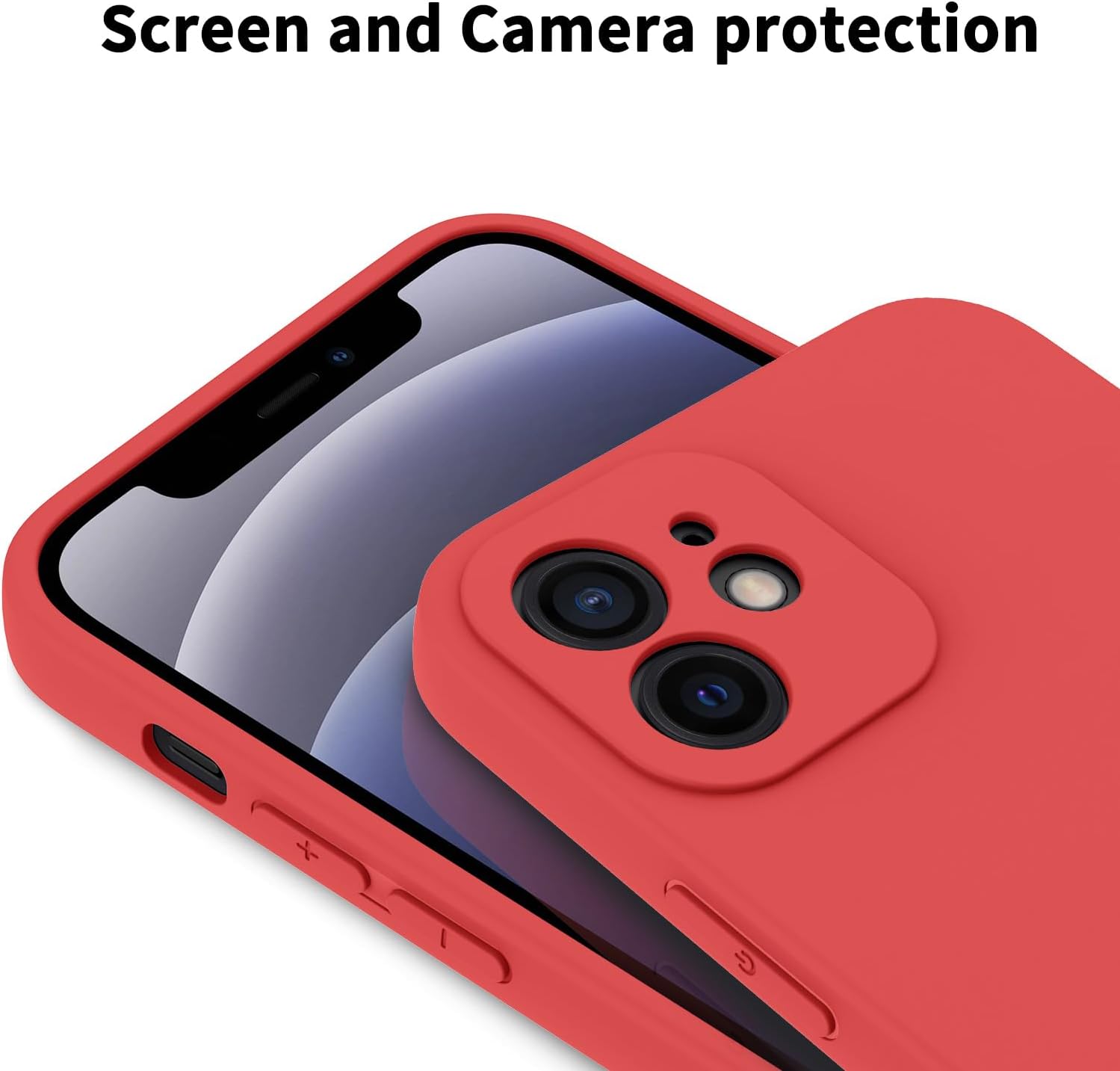 EasyAcc Funda delgada para iPhone 12, funda delgada de poliuretano termoplástico negro mate, perfil de acabado suave, cubierta protectora compatible