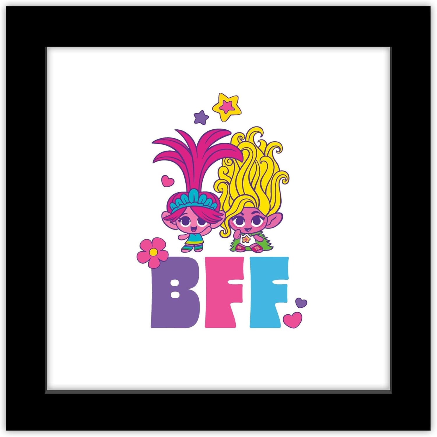 Trends International Gallery Pops Trolls Band Together – Póster de pared Tiny Trolls BFF de pared, 12.00 x 12.00 pulgadas, versión de marco negro
