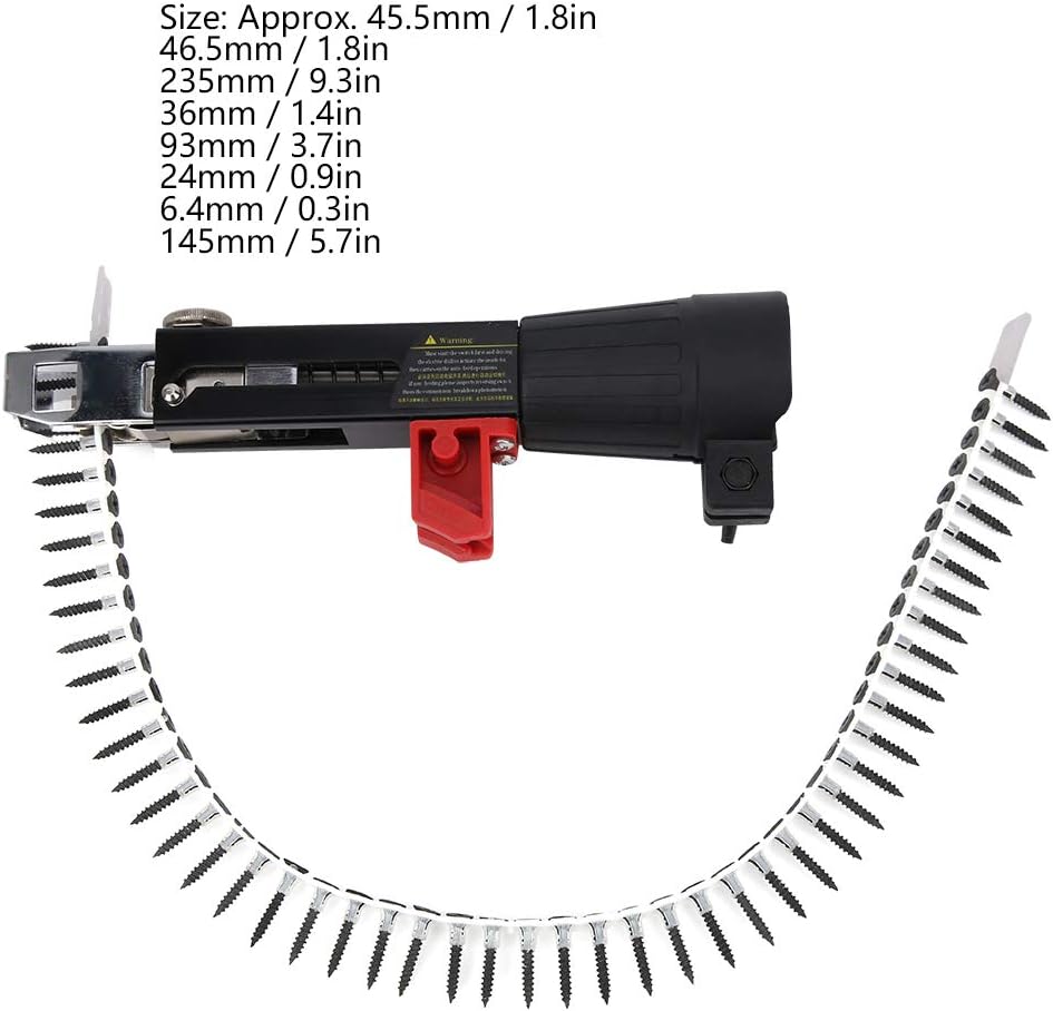 Pistola automática de clavos de cadena para carpintería, adaptador de cadena para taladro eléctrico, 1.791 in-5.709 in, rango de mandril automático,