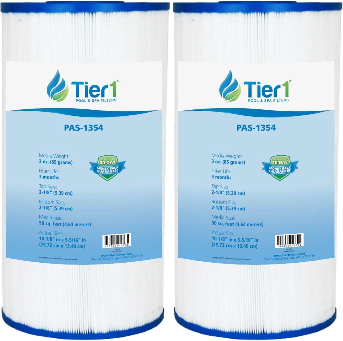 Tier1 Cartucho de filtro para piscina y spa, paquete de 2 Reemplazo para Leisure Bay, 817-0014 R173584, Dynasty Spas, Pleatco PLBS50, Filbur
