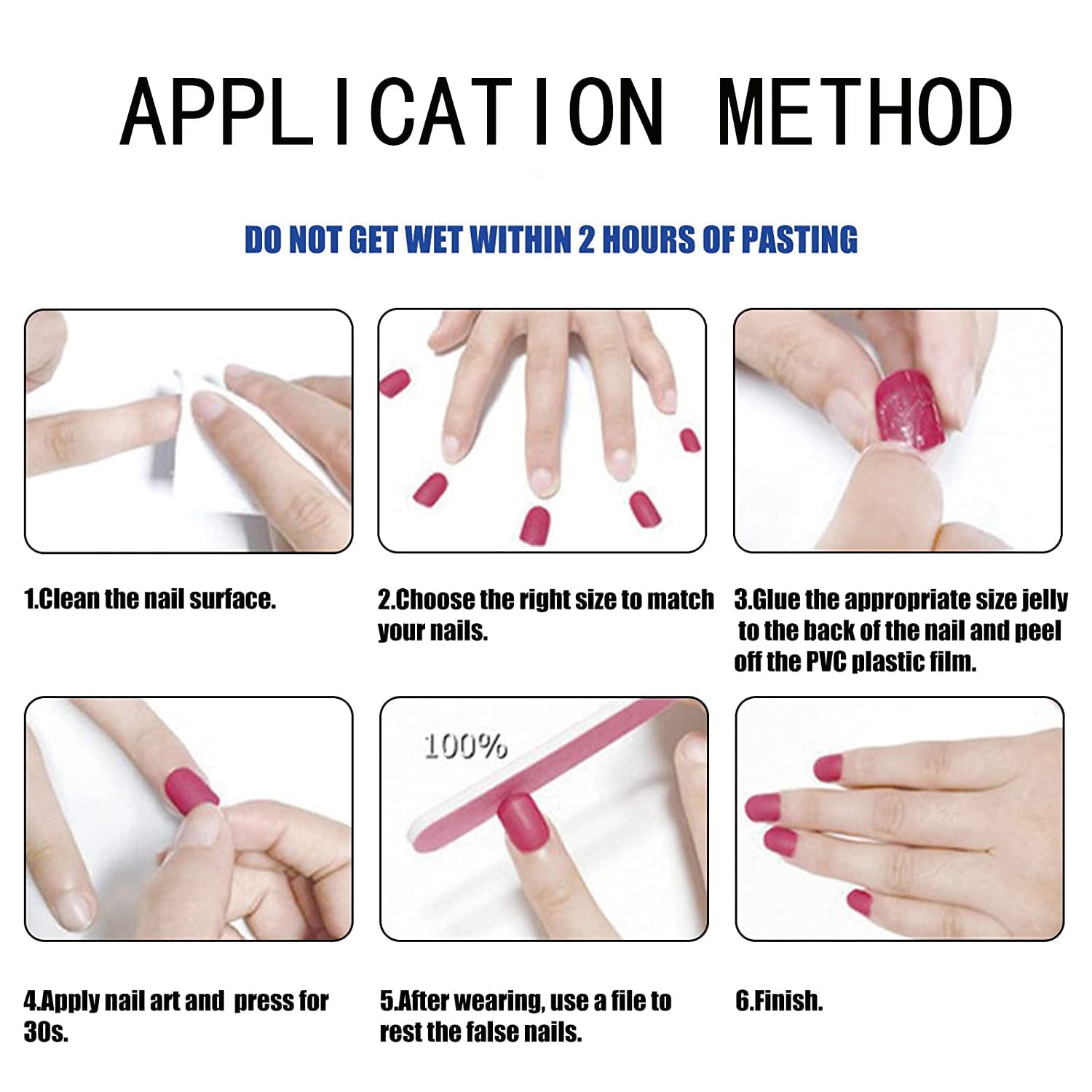 Uñas postizas cuadradas a presión, uñas postizas cortas, uñas acrílicas, uñas postizas de cobertura completa con diseños de flores, color rosa y