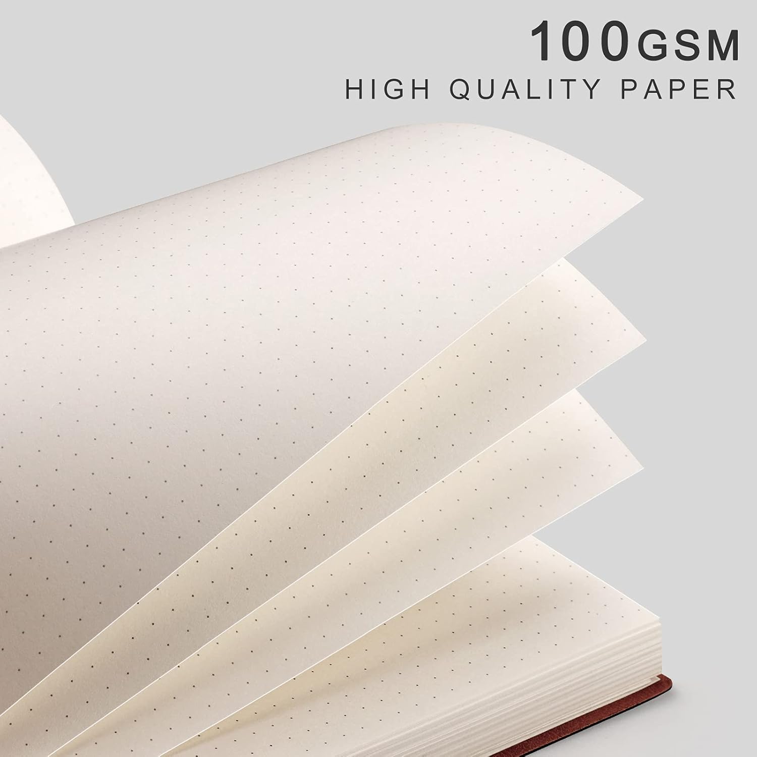 AHGXG Paquete de 2 cuadernos B5 con cuadrícula de puntos (7.6 x 10 pulgadas) con papel grueso de puntos de 4.23 ozm, cubierta de cuero suave, total