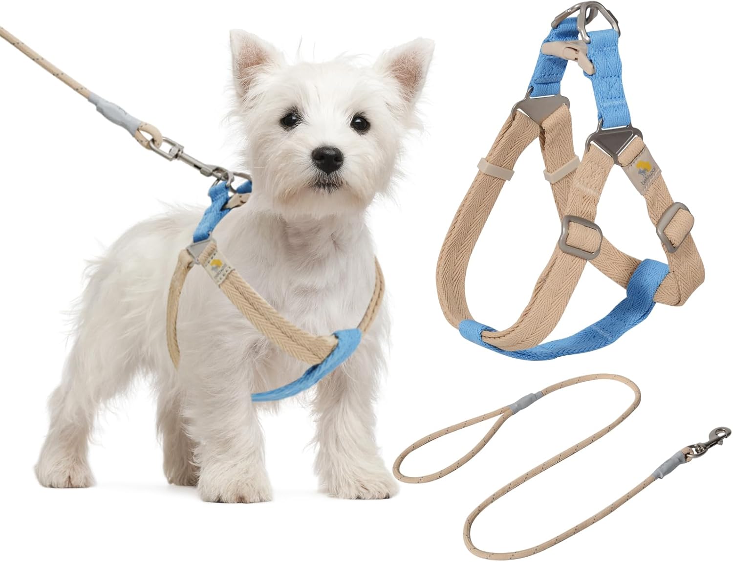 BELLA & PAL Arnés para perro sin tirones para perros pequeños, juego de arnés y correa, arnés para perro fácil de caminar para perros extra