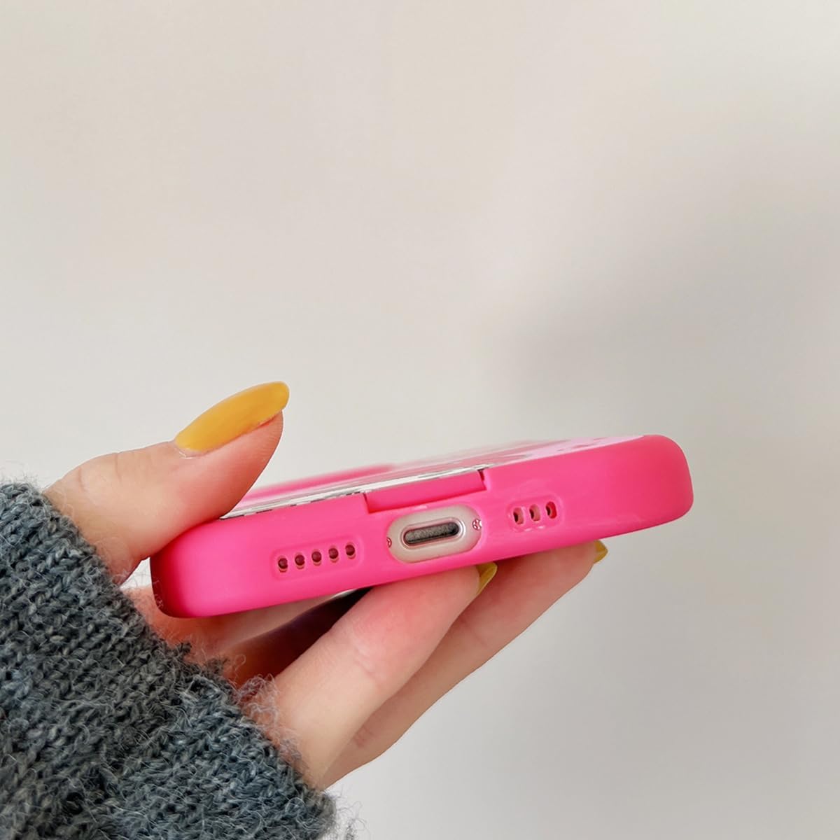 NATEROSO Funda de dibujos animados para iPhone 14 de 6.1 pulgadas, funda retro Kawaii linda con espejo de maquillaje, suave a prueba de golpes,