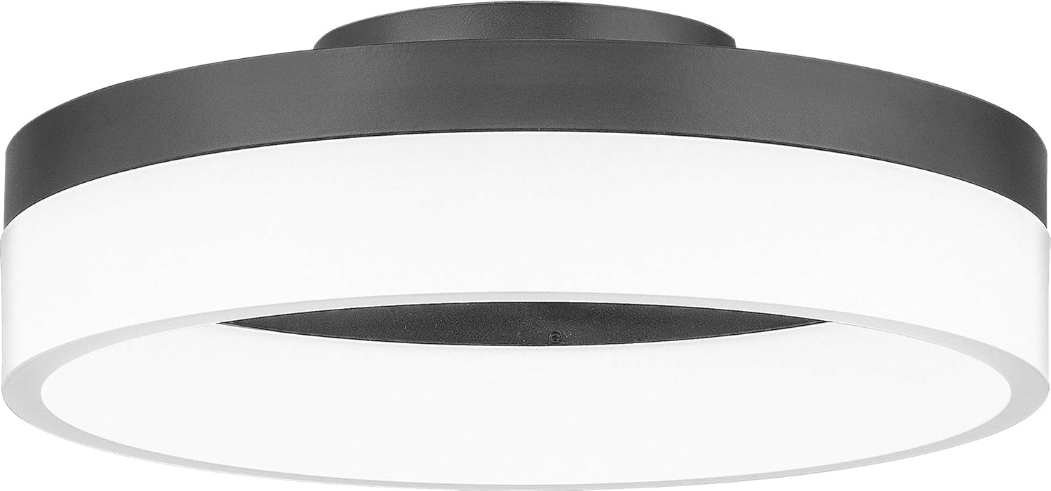 Quoizel PCOH1608OI Cohen – Lámpara de techo LED acrílica para montaje empotrado, 1 luz, 14 vatios, bronce aceitado (4 pulgadas de alto x 12 pulgadas