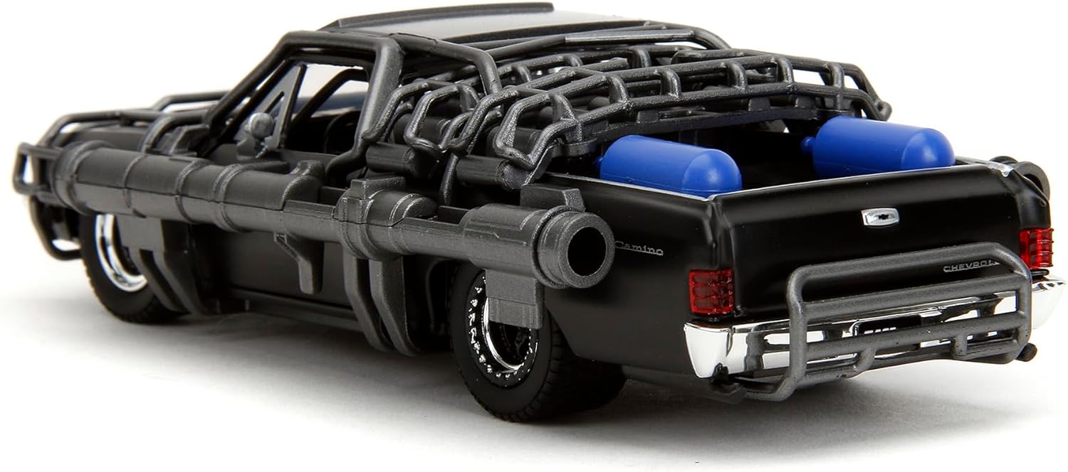 1967 Chevy El Camino con cañones Matt Black Fast X (2023) Serie de películas 132 Modelo de automóvil fundido a presión por Jada 34733