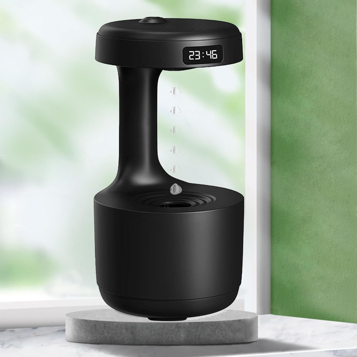 Humidificador antigravedad de vela suave, humidificador antigravedad con pantalla de reloj LED, humidificadores silenciosos de niebla fría de 36 db