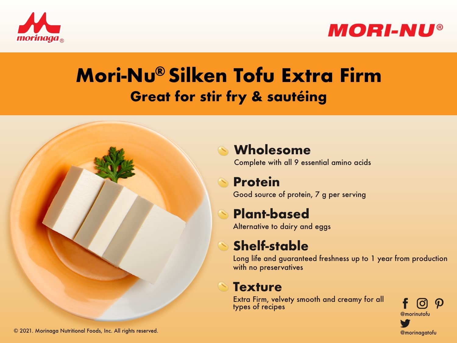 Mori-Nu Silken Tofu extra firme  Suave aterciopelado y cremoso  Bajo en grasa, sin gluten, sin lácteos, vegano, fabricado con soja sin OMG, KSA