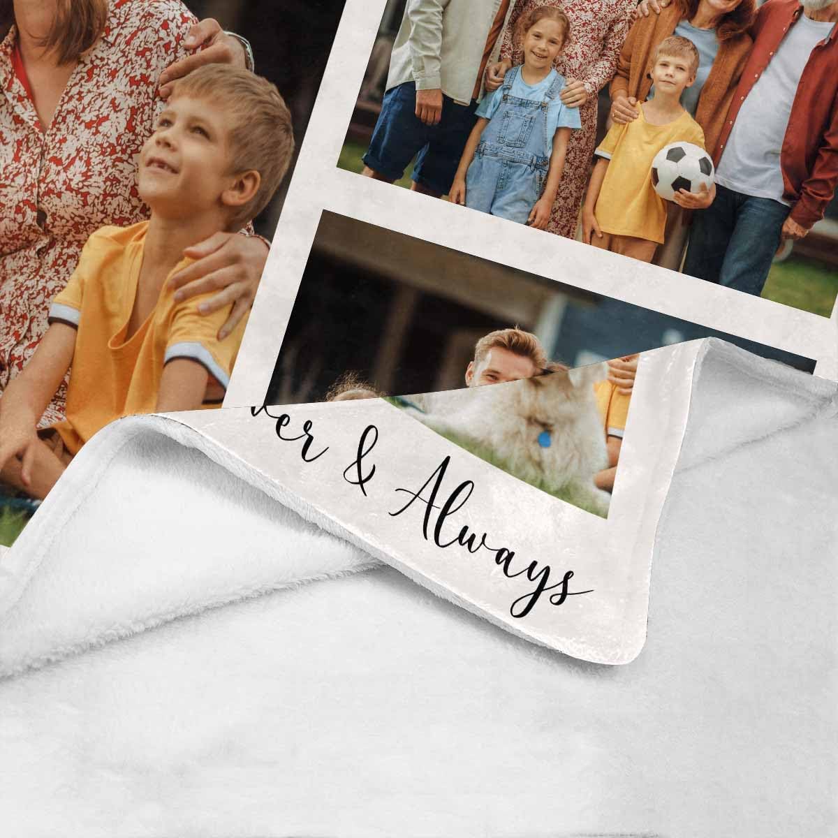 Manta personalizada con fotos y texto, manta de franela personalizada para adultos y niños, regalo de cumpleaños de aniversario de 30 x 40 pulgadas,
