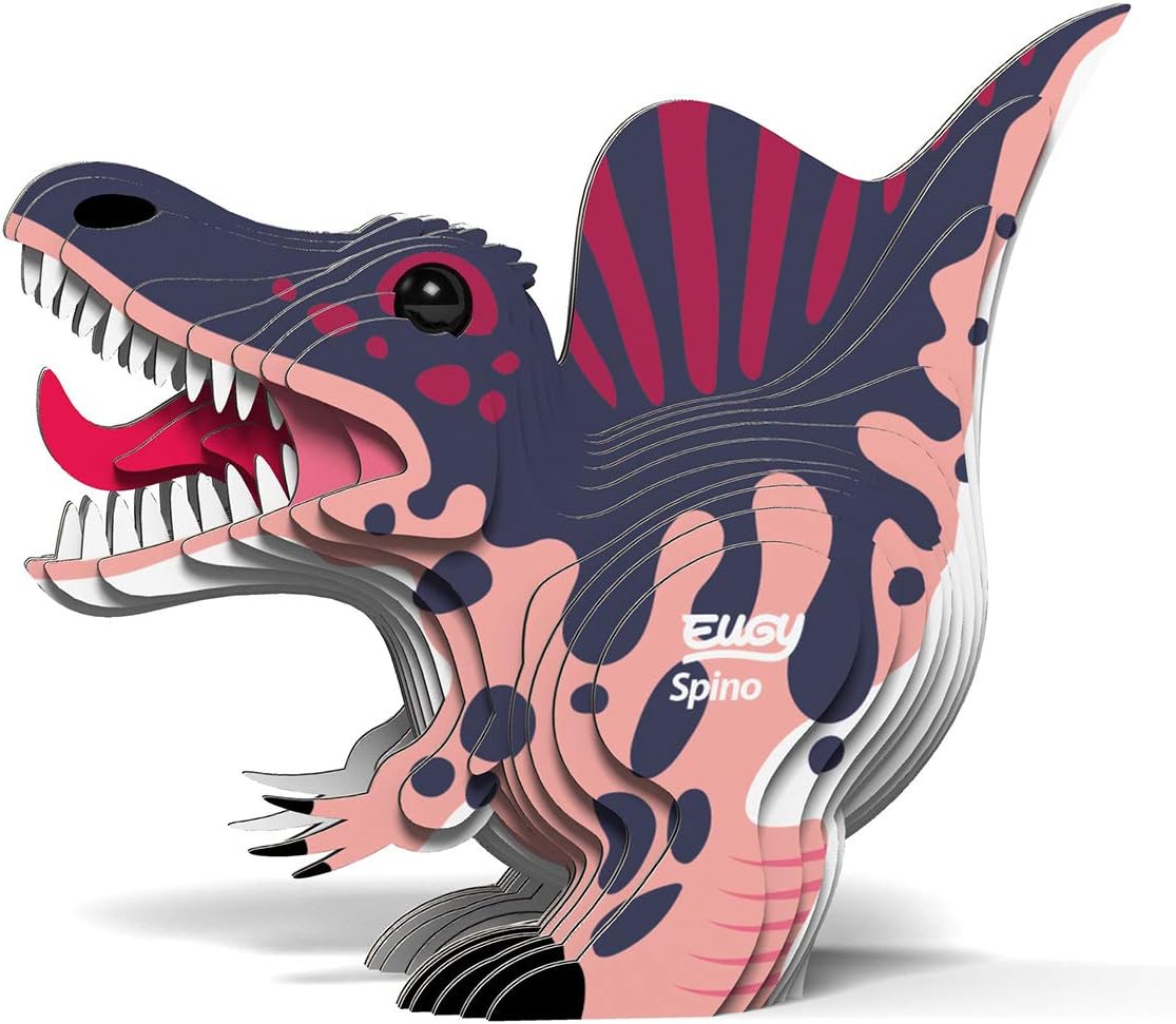 Eugy Spinosaurus – Rompecabezas 3D de dinosaurio, 24 piezas, ecológico, juguetes educativos para niños, niñas y niños a partir de 6 años