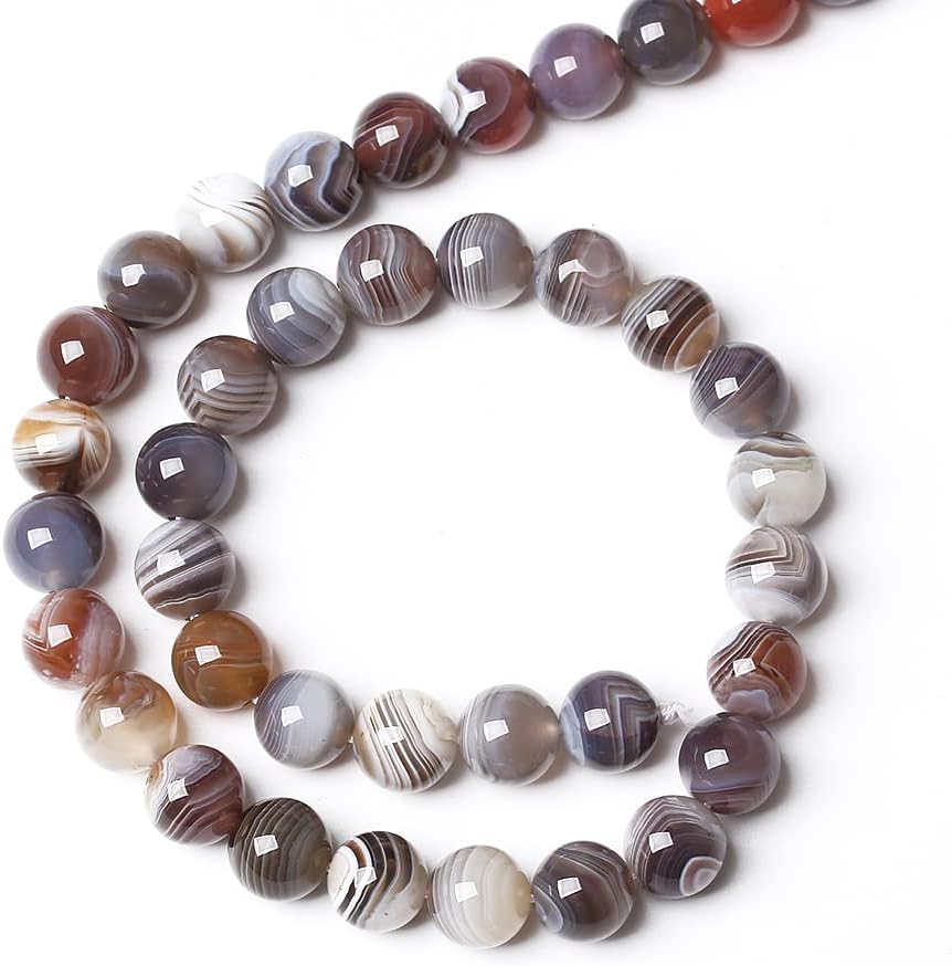 46 cuentas AAA de ágata Sardonyx natural de Botswana de 0.315 in para la fabricación de joyas, piedra energética de cristal curativo, para hacer