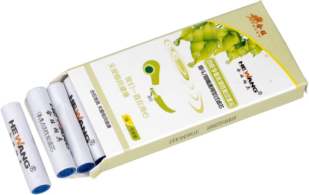 Filtros de tubo de carbón activado de 0.354in para el tenedor de cigarrillos de pipa de tabaco (50 piezas)
