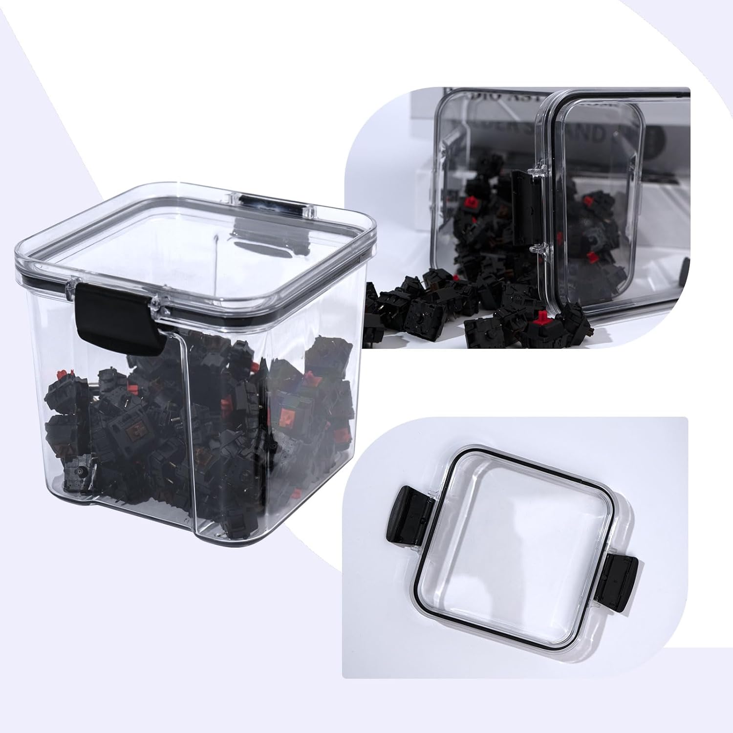 Caja de almacenamiento para interruptor de teclado, interruptor de teclado, tapas de contenedor, caja de almacenamiento, teclas mecánicas,