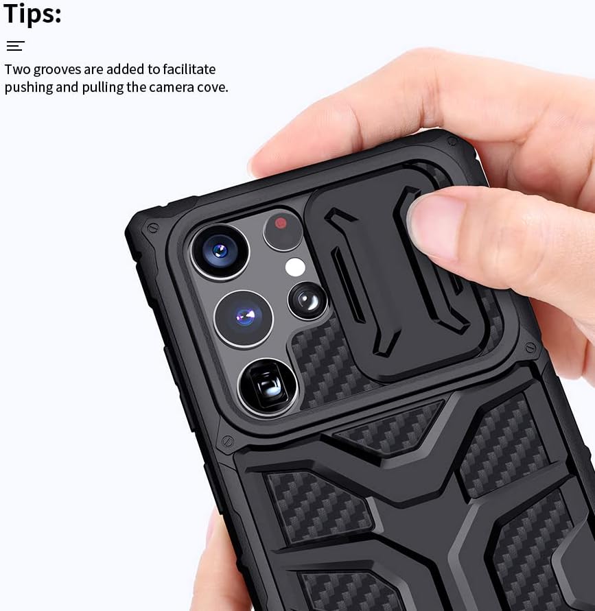 Nillkin Funda para Samsung Galaxy S22 Ultra, CamShield Fiber Armor para Samsung S22 Ultra 5G, resistente, ligera, protección contra caídas de grado