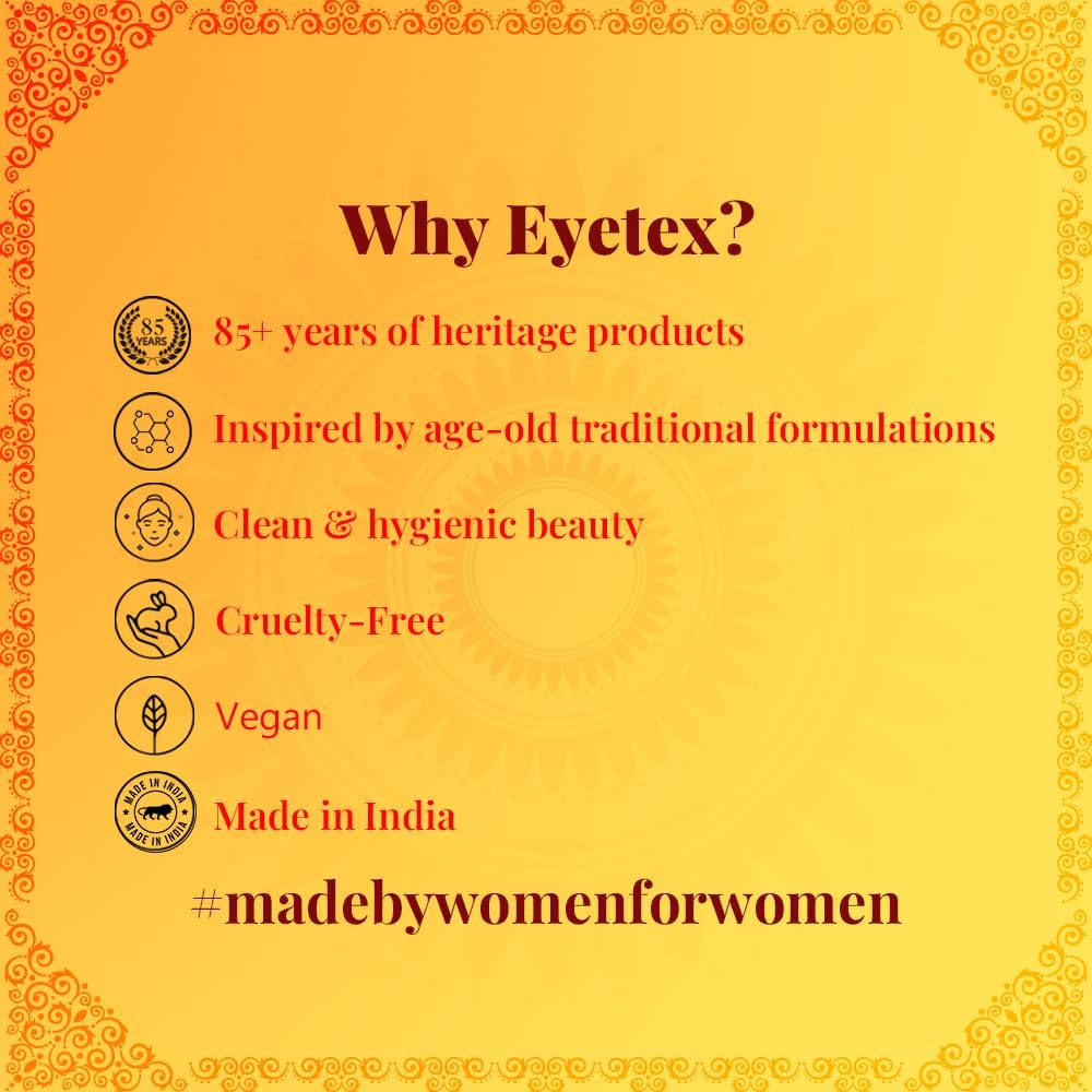Eyetex Kumkum Pasta impermeable de larga duración, a prueba de manchas, color profundo puro y natural, larga duración, enriquecida con ingredientes