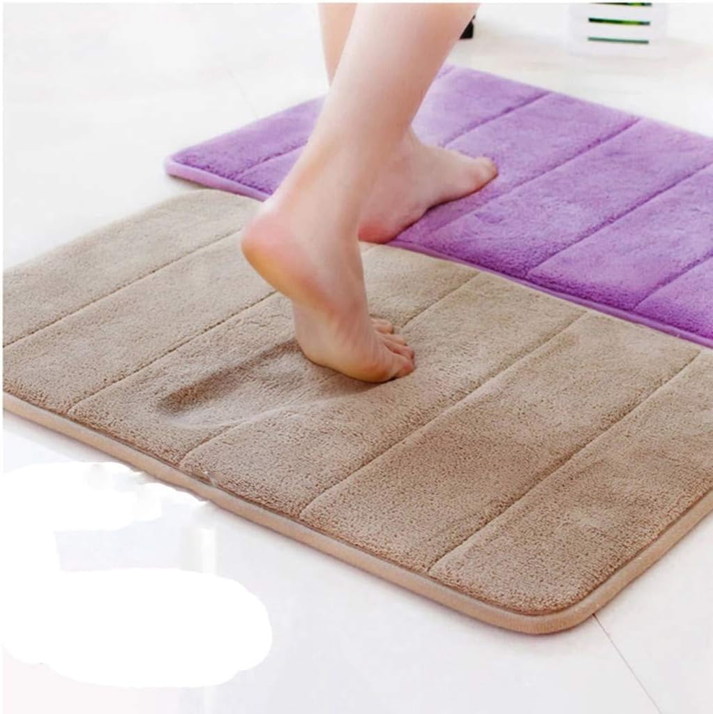 Tapete de baño de espuma viscoelástica, absorbente y suave, tapete de baño antideslizante para baño, dormitorio, decoración de suelo de ducha (caqui)
