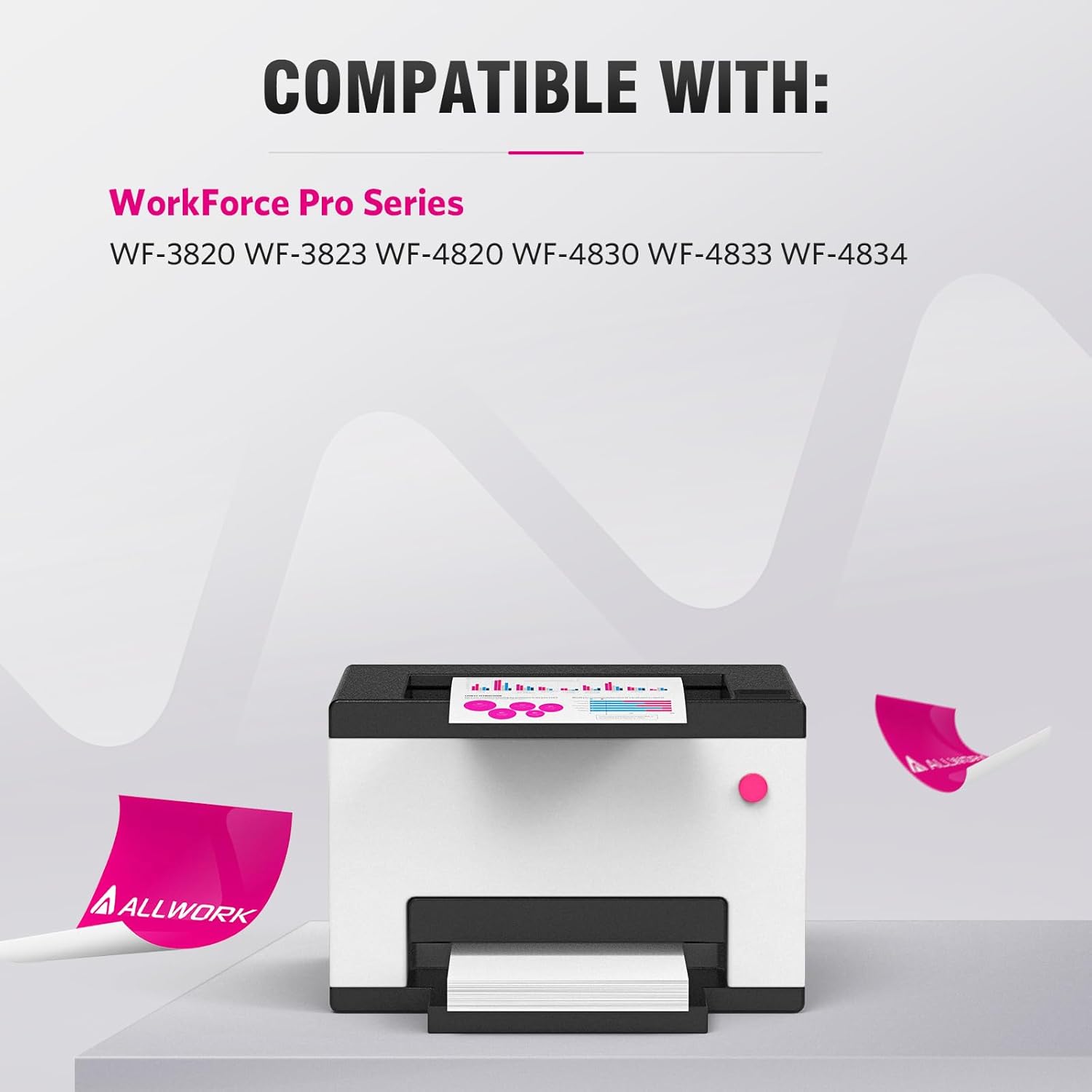 ALLWORK Cartuchos de tinta remanufacturados 822XL de repuesto para Epson T822XL 822 T822 para Workforce Pro WF-3820 WF-4820 WF-4830 WF-4833 WF-4834,