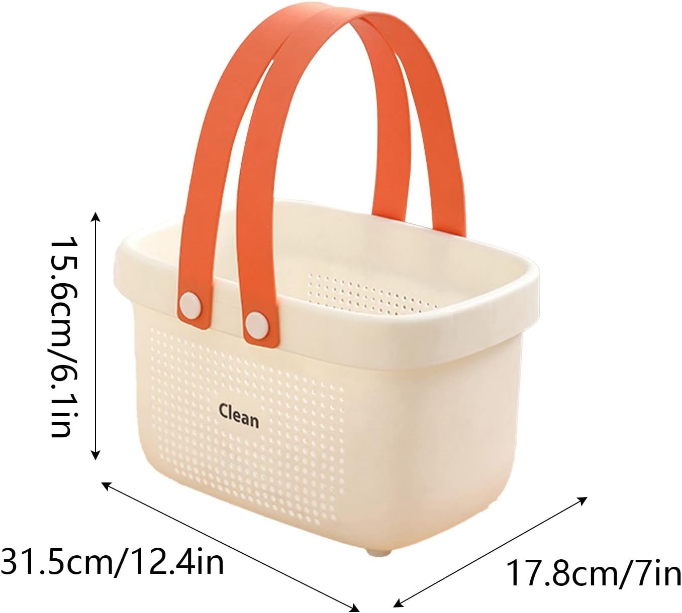 Cesta de almacenamiento de plástico para baño, portátil, con asas, cesta para baño, despensa, cocina, dormitorio universitario, campamento (verde 10