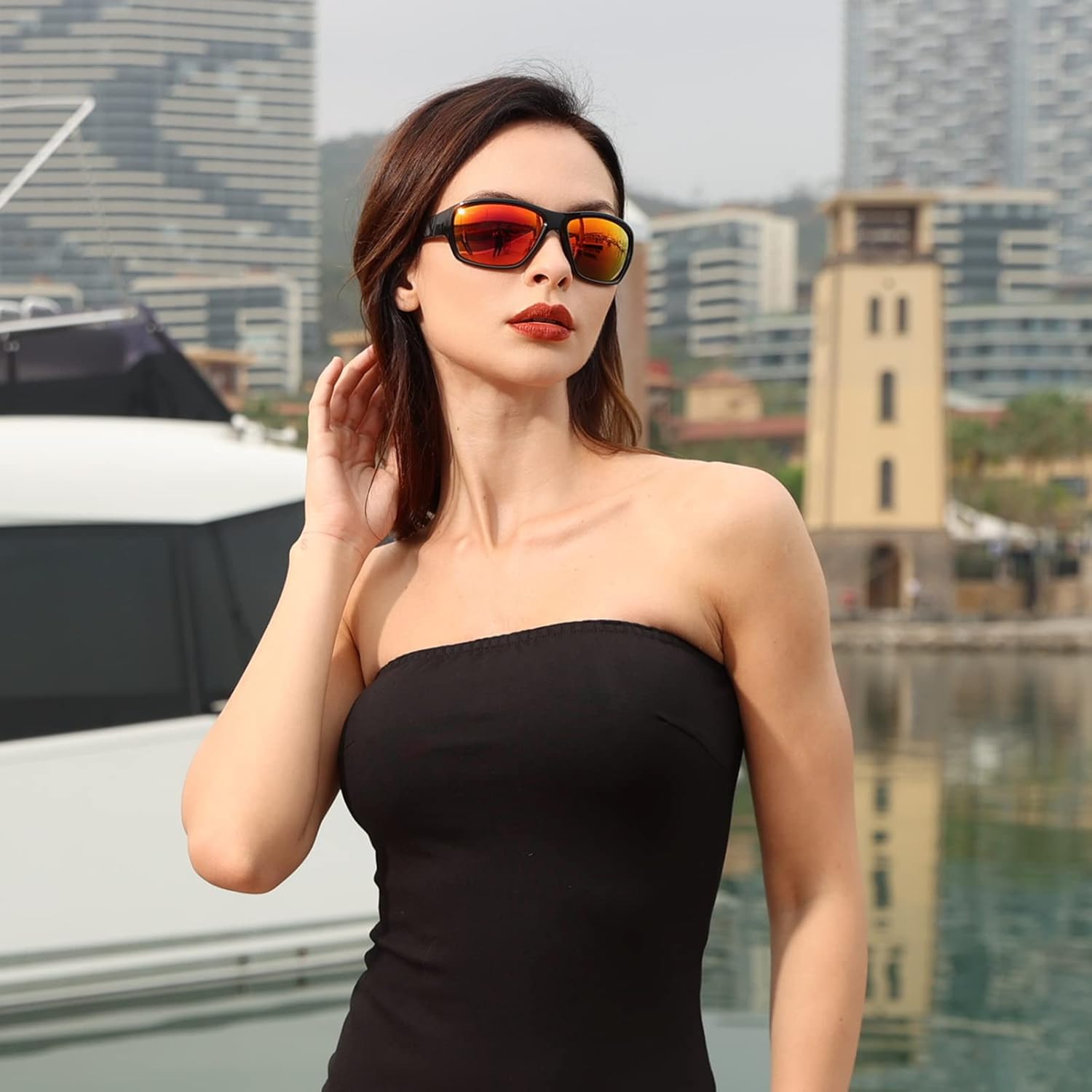 Dollger Lentes de sol deportivos polarizados para hombres y mujeres, protección UV400, para correr, pesca, ciclismo, conducción, golf