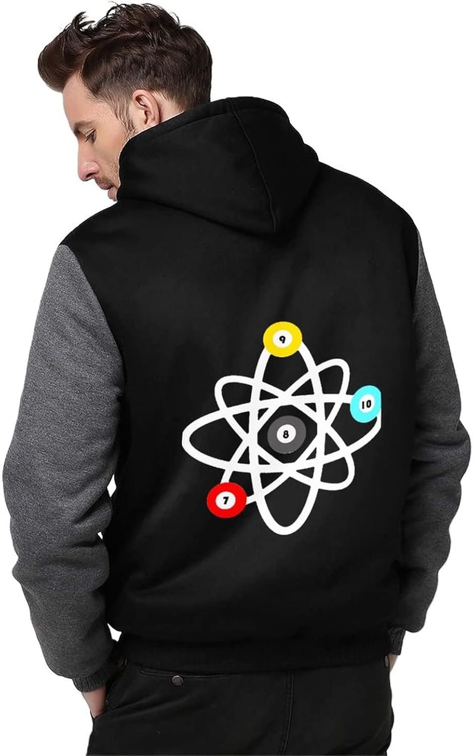 Funny Billiards Science Men’s Full Zip Hoodies Heavyweight Sweatshirt Fleece Warm Jacket