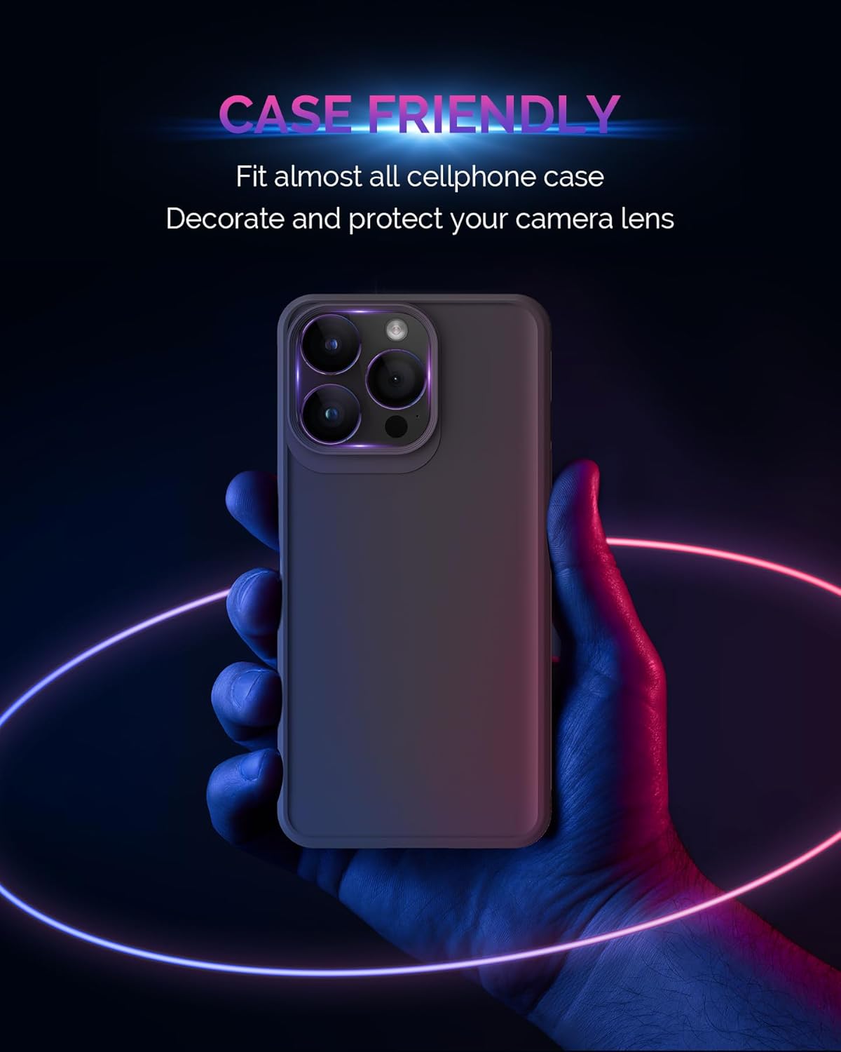 Diseño para iPhone 15 ProiPhone 15 Pro Max, protector de lente de cámara, cobertura completa Disparo nocturno HD 9H vidrio templado acrílico