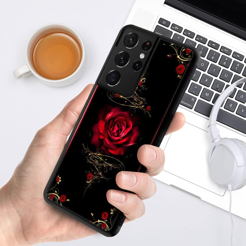 ZHEGAILIAN Funda compatible con Samsung Galaxy S21 Ultra, Spiritual Rose Galaxy S21 Ultra para niñas, absorción de impactos Funda protectora de TPU