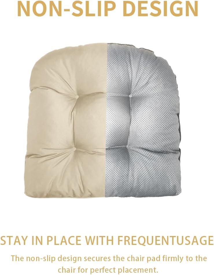 EAIMi Cojines para sillas de exterior, cojines de asiento impermeables para muebles de patio, juego de 2 cojines de espuma viscoelástica en forma de