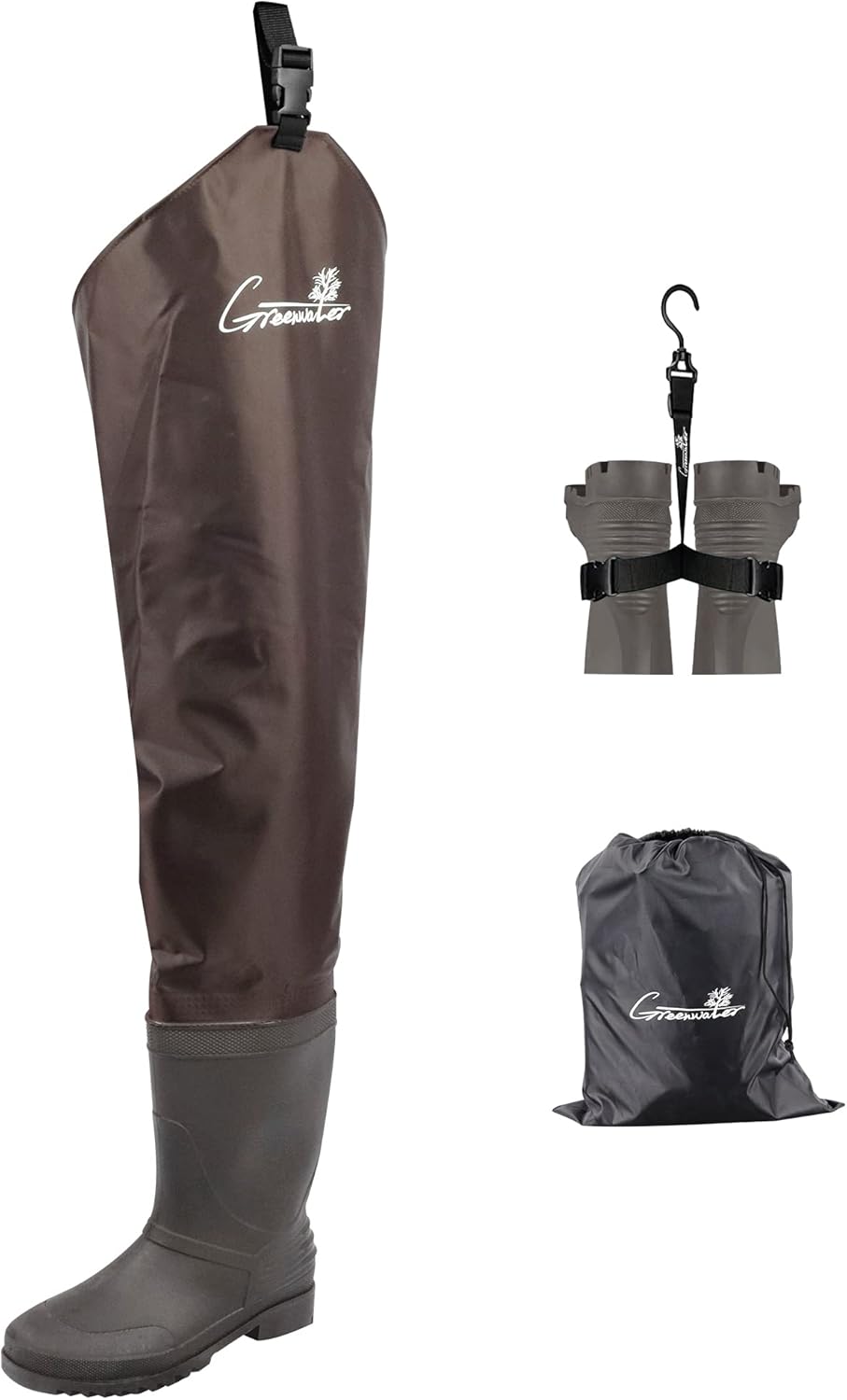 Vadeadores de cadera para hombres y mujeres con botas impermeables, 2 capas con tacos para pesca y caza