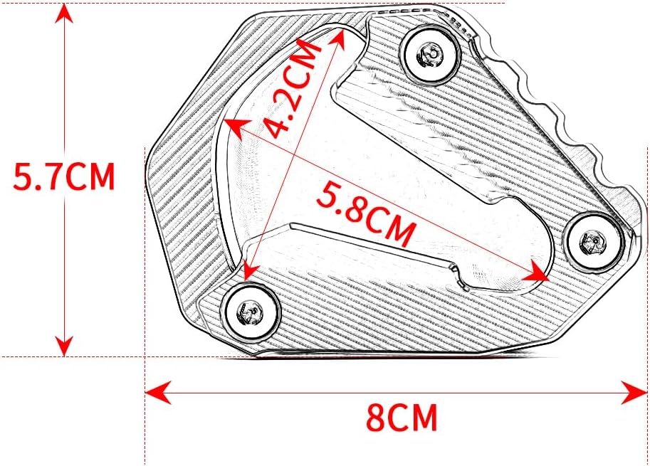 Placa de extensión para soporte lateral de motocicleta compatible con KTM 1290 Super Adventure S 2021 2022 2023  Soporte de almohadilla de pie 1290