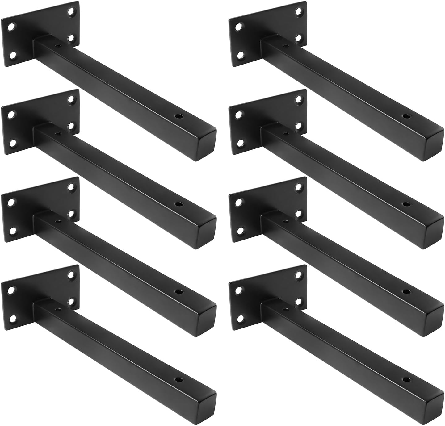 Soportes de estante flotantes de 8 pulgadas, resistentes, soportes de estantería cuadrados, soportes flotantes de metal, soportes de montaje en