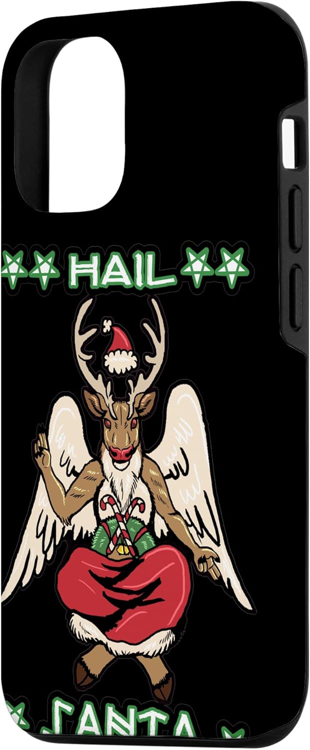 iPhone 14 Hail Santa Occult Gothic Baphomet Deer Santa Dark Christmas Case