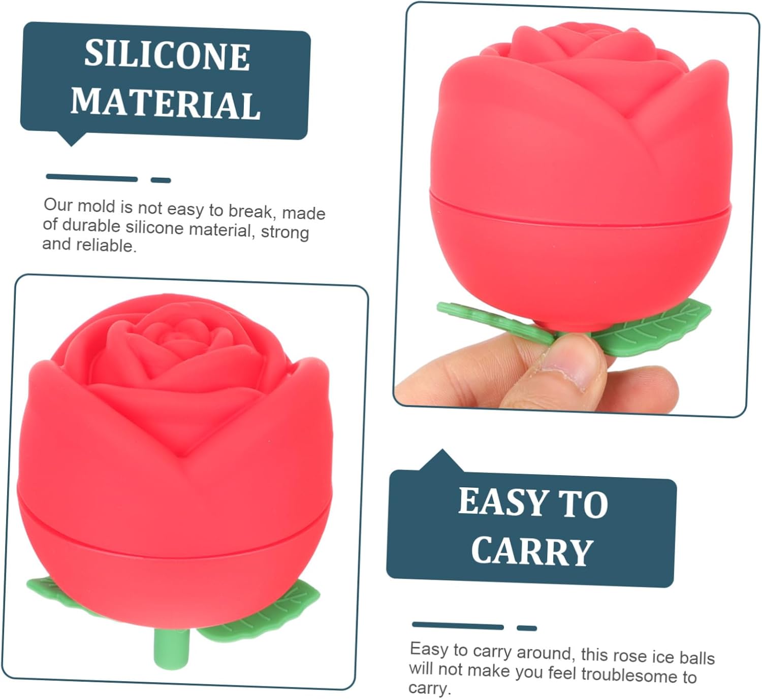 Zerodeko 4 Pcs Molde De Para Resina Sphere Mold Ice Cream Ball Maker Rose Ice Cube Mold Rose Fondant Molds Lidded Ice Making Molds Rose Chocolate